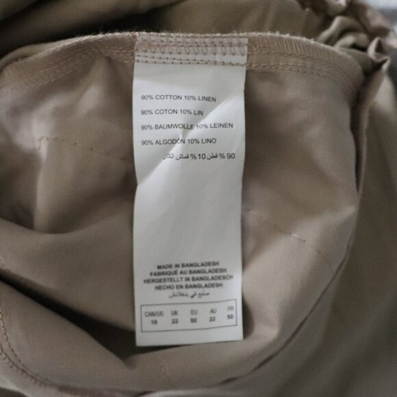 Love & Legend Pleated High Waist Paperbag 18 Beige Linen Office Trouser Pants - Picture 11 of 12